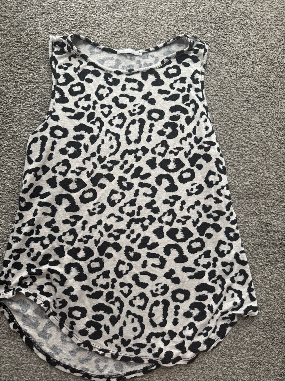 Black & White Leopard Print Sleeveless Tank Top